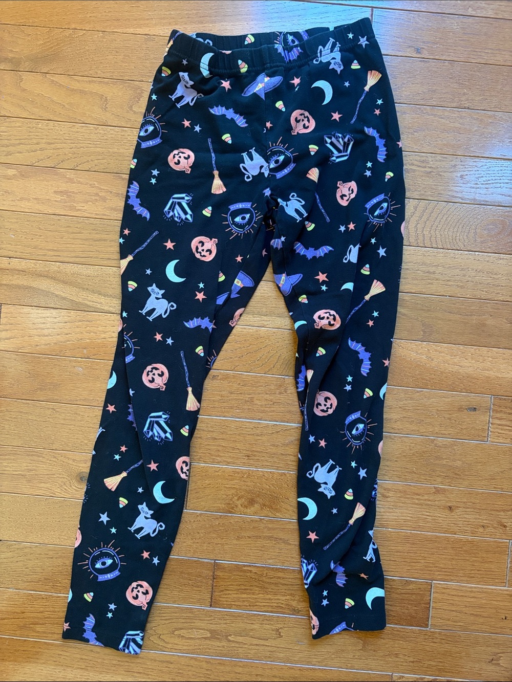 Girls' Black Halloween Motif Leggings